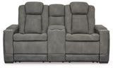 Havenridge Power Reclining Loveseat with Console