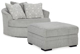 Oasis Oversized Swivel Chair and Ottoman