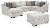 Heatherstone 3-Piece Sectional and Oversized Accent Ottoman