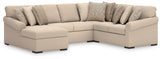 Rosewood 4-Piece Sectional with Chaise