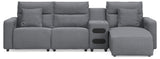 Westbridge 4-Piece Reclining Sectional with Chaise and Audio Console