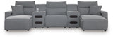 Westbridge 5-Piece Reclining Sectional with Double Chaise and Audio Consoles