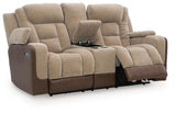 Mixed Motion Power Reclining Loveseat with Console
