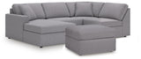 Solstice 4-Piece Sectional and Oversized Accent Ottoman