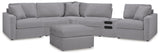 Solstice 6-Piece Sectional and Oversized Accent Ottoman