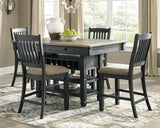 Pinehurst Counter Height Dining Table with 4 Barstools