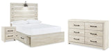 Cambeck Panel Bed with Storage, Dresser and Nightstand