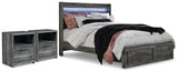Seagrant Panel Storage Bed and 2 Nightstands