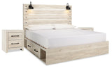 Averly Panel Bed with Storage and 2 Nightstands