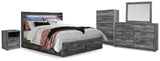 Seagrant Storage Bed, Dresser, Mirror, Chest and Nightstand