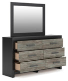 Dunridge Bookcase Panel Bed, Dresser, Mirror and Nightstand