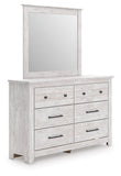 Makidern Panel Bed with Storage, Dresser and Mirror