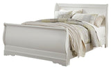 Anarasia Sleigh Bed with Mirrored Dresser, Chest and Nightstand
