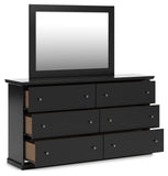 Maribel Panel Bed with Dresser, Mirror and 2 Nightstands