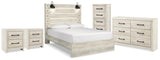 Averly Panel Storage Bed, Dresser, Chest and 2 Nightstands
