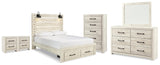 Averly Panel Storage Bed, Dresser, Mirror, Chest and 2 Nightstands