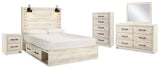 Averly Panel Storage Bed, Dresser, Mirror, Chest and Nightstand