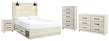 Averly Panel Bed with Storage, Dresser, Chest and Nightstand