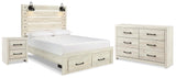 Averly Panel Storage Bed, Dresser and Nightstand