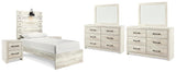 Averly Panel Bed, 2 Dressers, 2 Mirrors and 2 Nightstands