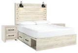 Averly Panel Storage Bed and 2 Nightstands