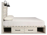 Averly Panel Bed with Storage and 2 Nightstands