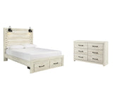 Averly Panel Bed with 2 Storage Drawers with Dresser