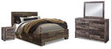 Kensley Panel Bed with 2 Storage Drawers with Mirrored Dresser and 2 Nightstands