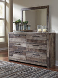 Kensley Panel Bed with 6 Storage Drawers with Mirrored Dresser