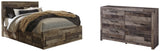 Kensley Panel Bed with 4 Storage Drawers with Dresser