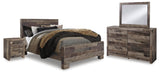 Kensley Panel Bed with Mirrored Dresser and Nightstand