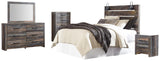 Drystan Panel Headboard with Mirrored Dresser, Chest and Nightstand