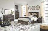 Drystan Bookcase Storage Bed, Dresser, Mirror, Chest and 2 Nightstands