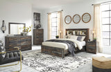 Drystan Bookcase Storage Bed, Dresser, Mirror, Chest and 2 Nightstands