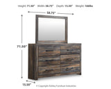 Drystan Bookcase Panel Bed, Dresser, Mirror Chest and Nightstand
