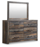 Drystan Bookcase Panel Bed, Dresser, Mirror Chest and Nightstand