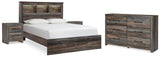 Drystan Bookcase Bed, Dresser and 2 Nightstands