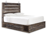 Drystan Panel Storage Bed and 2 Nightstands