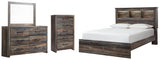 Drystan Bookcase Bed, Dresser, Mirror and Chest