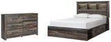 Drystan Bookcase Bed with 4 Storage Drawers and Dresser
