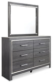 Lodanna Panel Bed with 2 Storage Drawers with Mirrored Dresser, Chest and 2 Nightstands