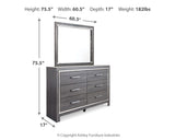 Lodanna Upholstered Panel Storage Bed, Dresser and Mirror
