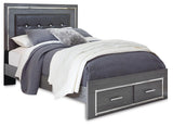 Lodanna Upholstered Panel Storage Bed, Dresser and Mirror