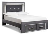 Lodanna Panel Bed with 2 Storage Drawers with Dresser