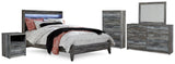 Seagrant Panel Bed, Dresser, Mirror, Chest and Nightstand