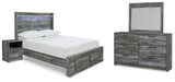 Seagrant Storage Bed, Dresser, Mirror and Nightstand