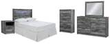Seagrant Panel Headboard Bed. Dresser, Mirror, Chest and Nightstand