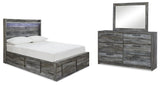 Seagrant Panel Storage Bed, Dresser and Mirror