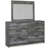 Seagrant Panel Bed with Mirrored Dresser