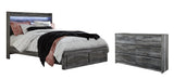 Seagrant Panel Bed with 2 Storage Drawers with Dresser